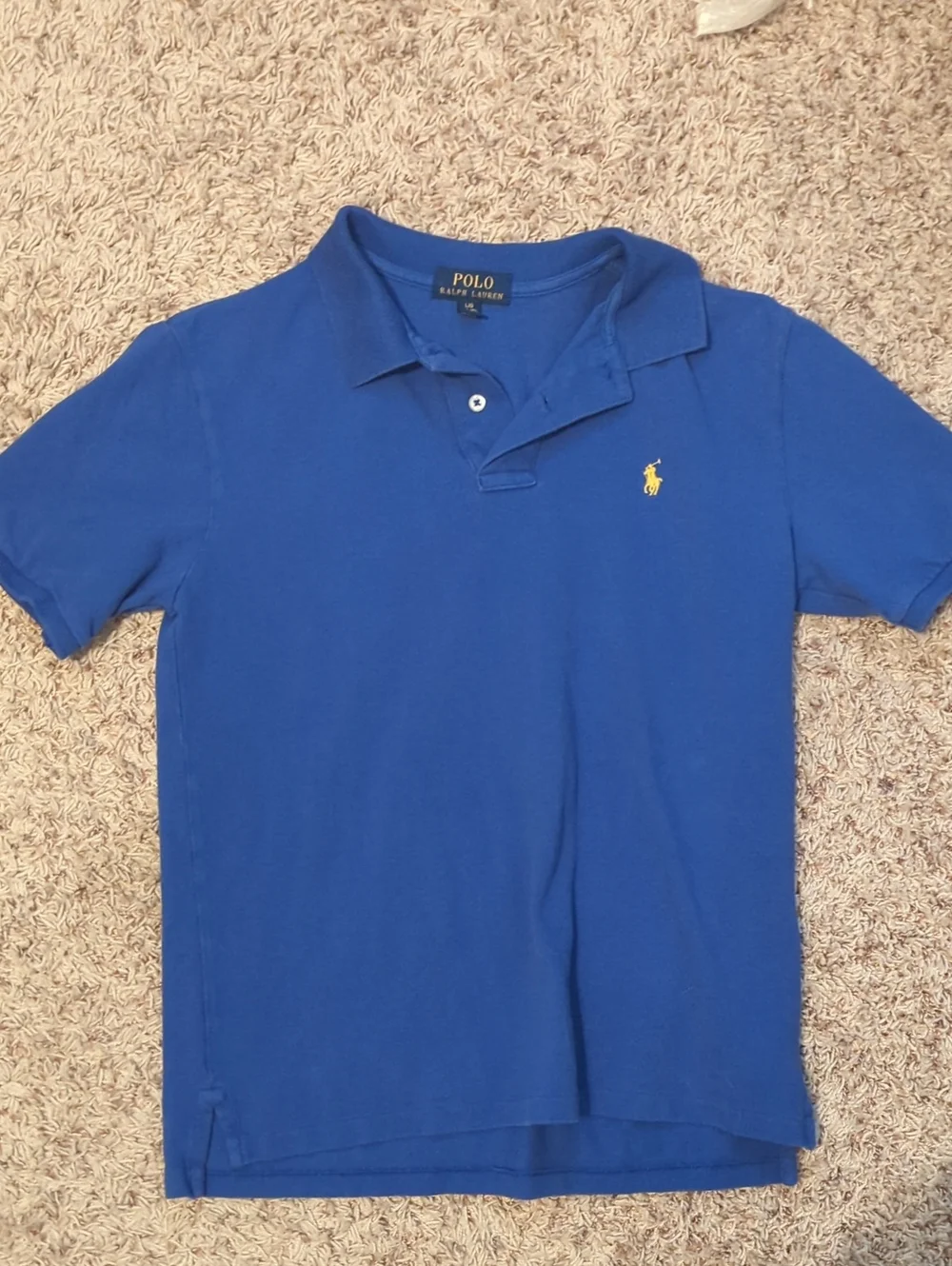Ralph Lauren Blue Polo with Yellow Pony Logo